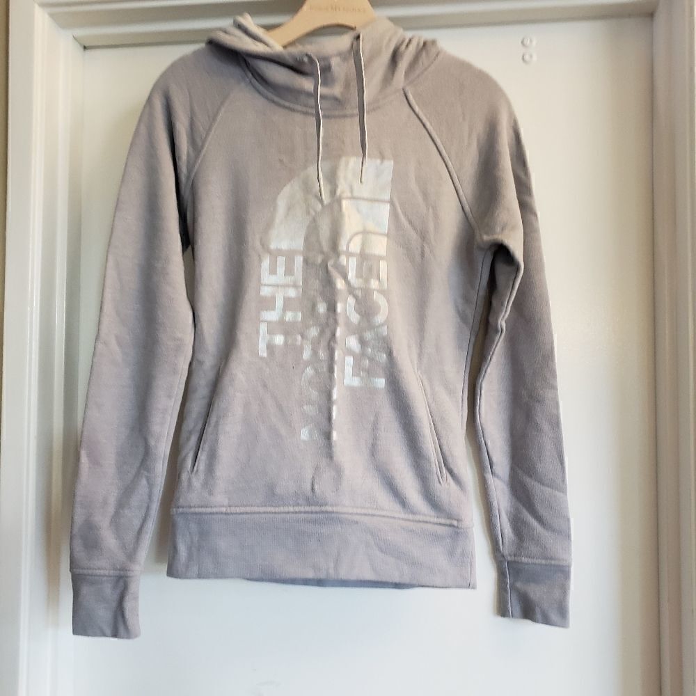 Northface very light lavender hooded sweatshirt